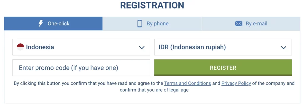 1xBet Registration